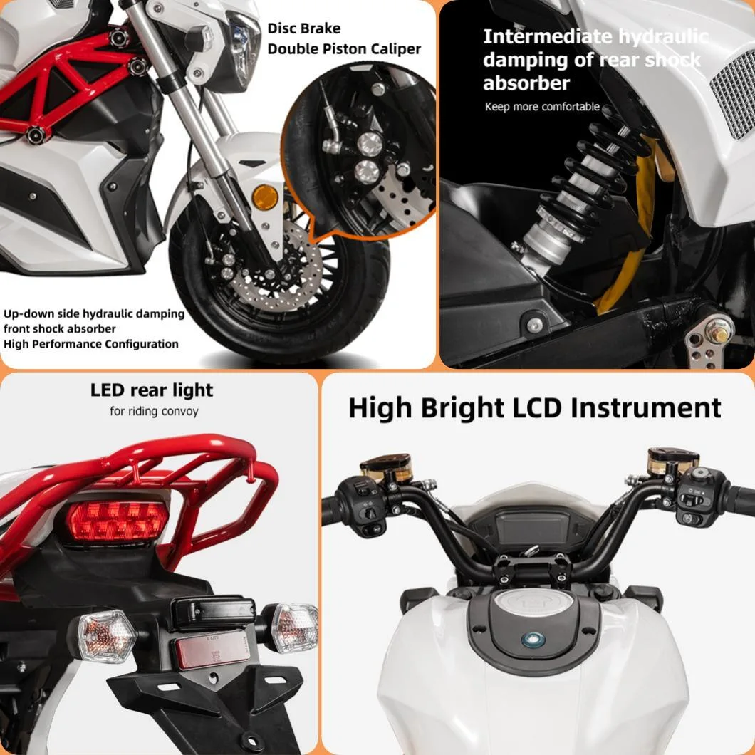 Low Carbon and Environmental Protection 16 Inch Electric Motorbike 72V 32ah High Powerful 120km/H Speed Electric Motorcycle